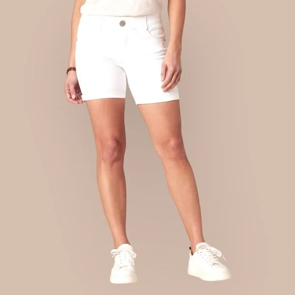 DEMOCRACY "Ab"solution® 5" Denim Shorts | Optic White‎ | Size 14 - Picture 5 of 7